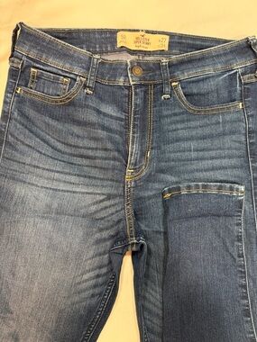 Hollister Blue Stretch Skinny Jeggings with Faded Detail